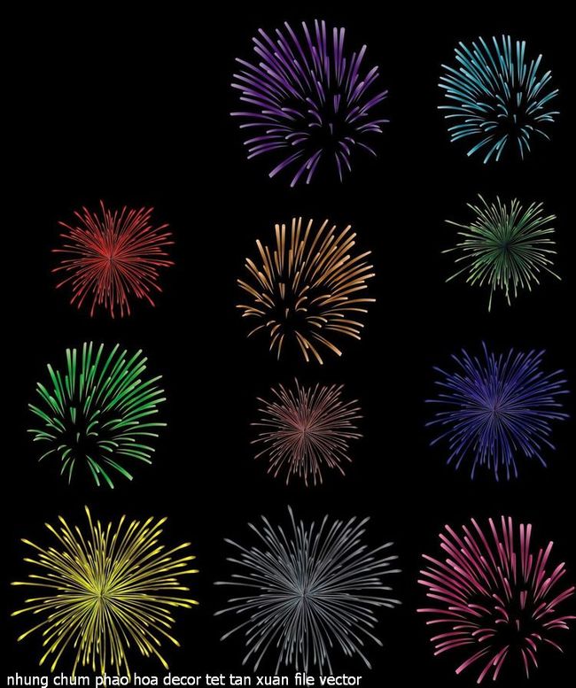 nhung chum phao hoa decor tet tan xuan file vector